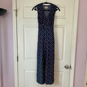 Marine Layer Holli Jumpsuit in Navy Cherry Print Size M